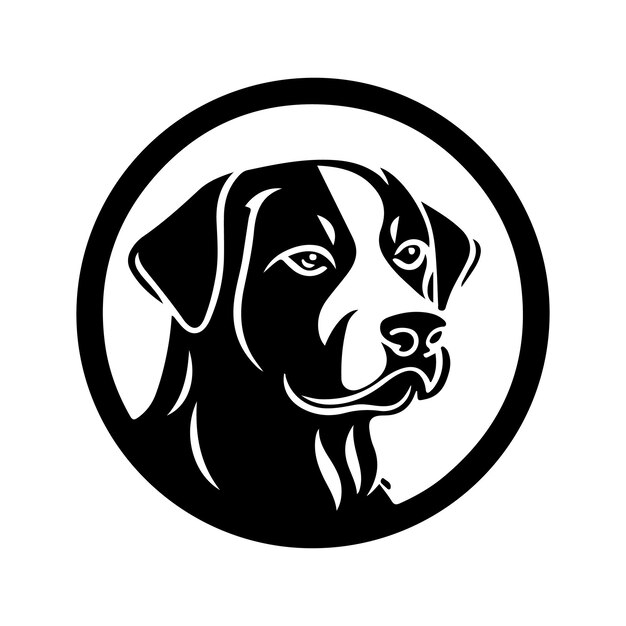 Clínica veterinaria simple para perros o icono de tienda veterinaria Ilustración de símbolo minimalista negro