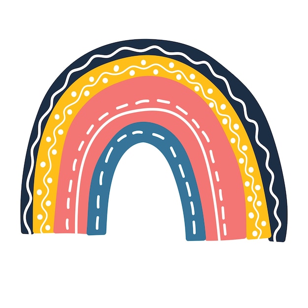 Vector el clip del arco iris es lindo. ilustración para niños.