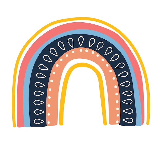 Vector el clip del arco iris es lindo. ilustración para niños.