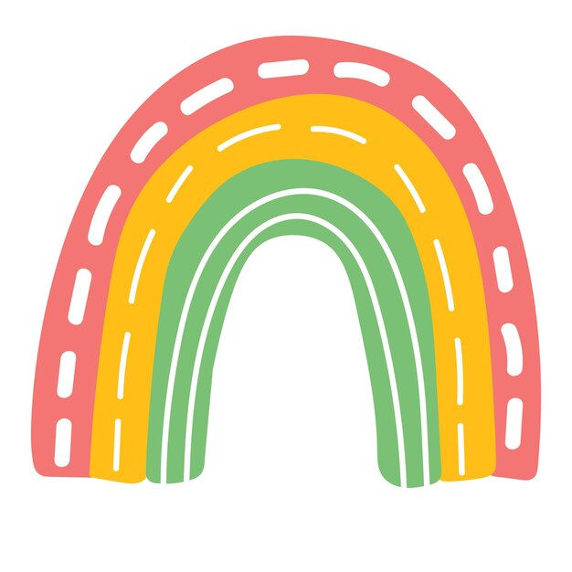 El clip del arco iris es lindo. Ilustración para niños.