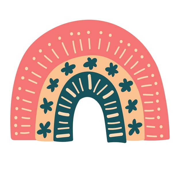 El clip del arco iris es lindo. Ilustración para niños.