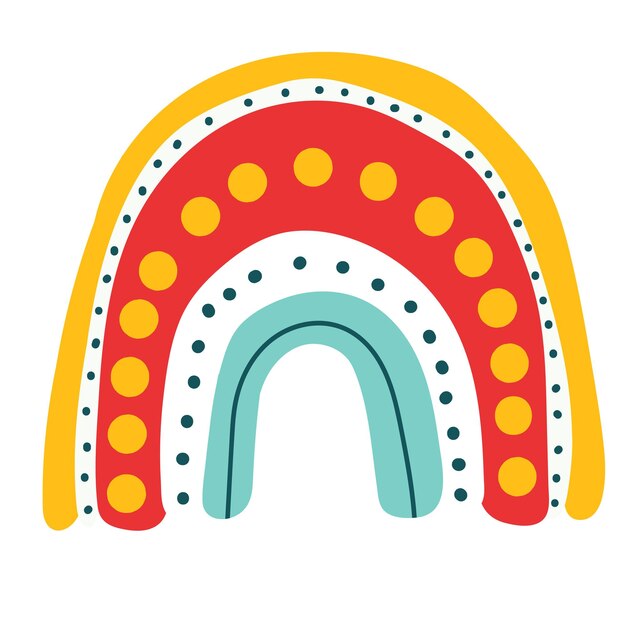 El clip del arco iris es lindo. Ilustración para niños.