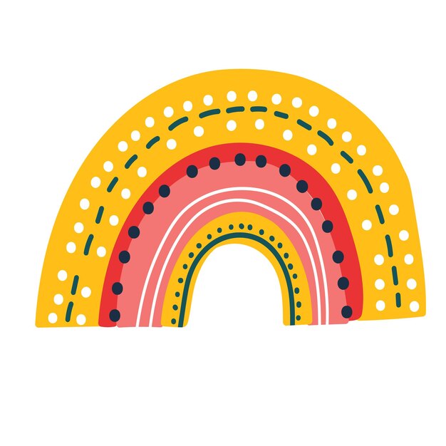 El clip del arco iris es lindo. Ilustración para niños.