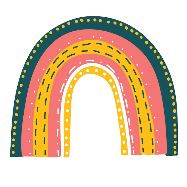 El clip del arco iris es lindo. Ilustración para niños.