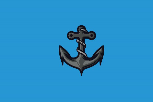 Clip art de aqua anchor para el logotipo de la mascota de esports