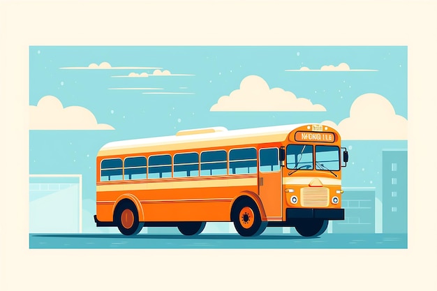 El clip art del autobús escolar estilo Subu