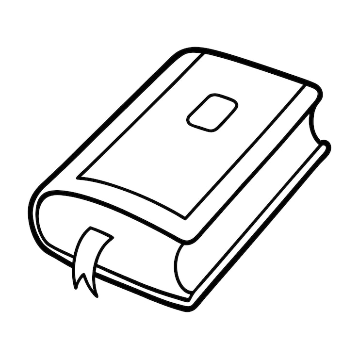 Vector un clip art del dibujo del contorno del libro sobre un fondo blanco