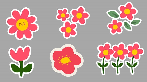 Un clip art de un grupo de flores