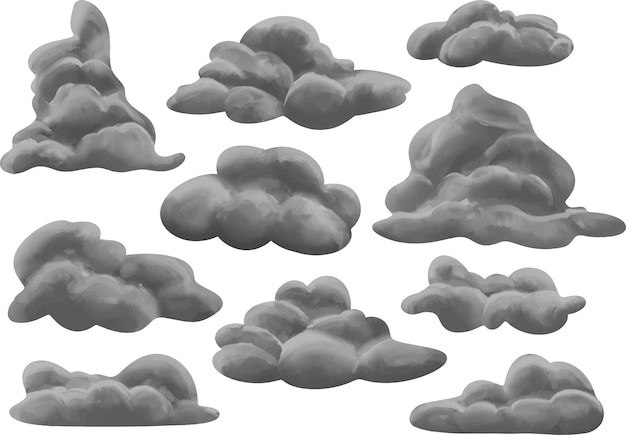 clip art ilustración de nubes suaves coloridas para el papel tapiz de la guardería infantil y el vivero