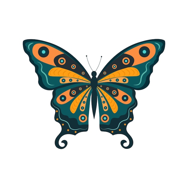 El clip art de la ilustración vectorial de mariposas de colores