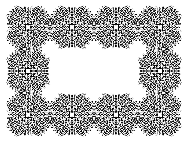Clip art con marco tribal rectángulo negro