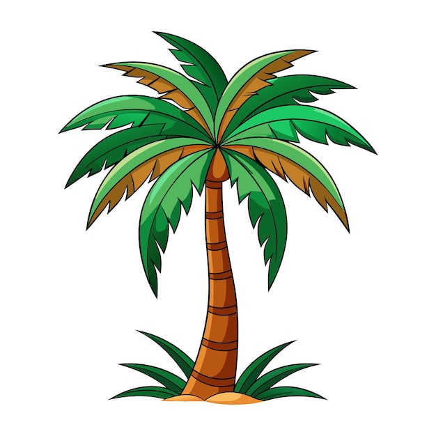 El clip art de la palmera es una ilustración vectorial.