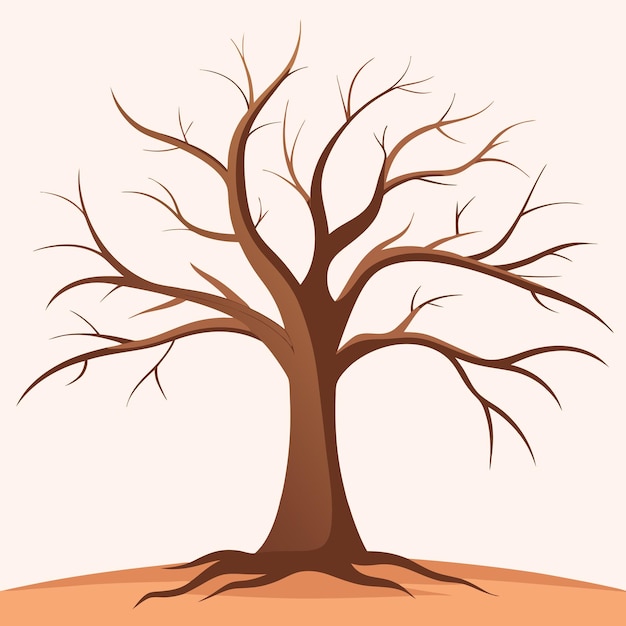 El clip art de la silueta de un árbol muerto