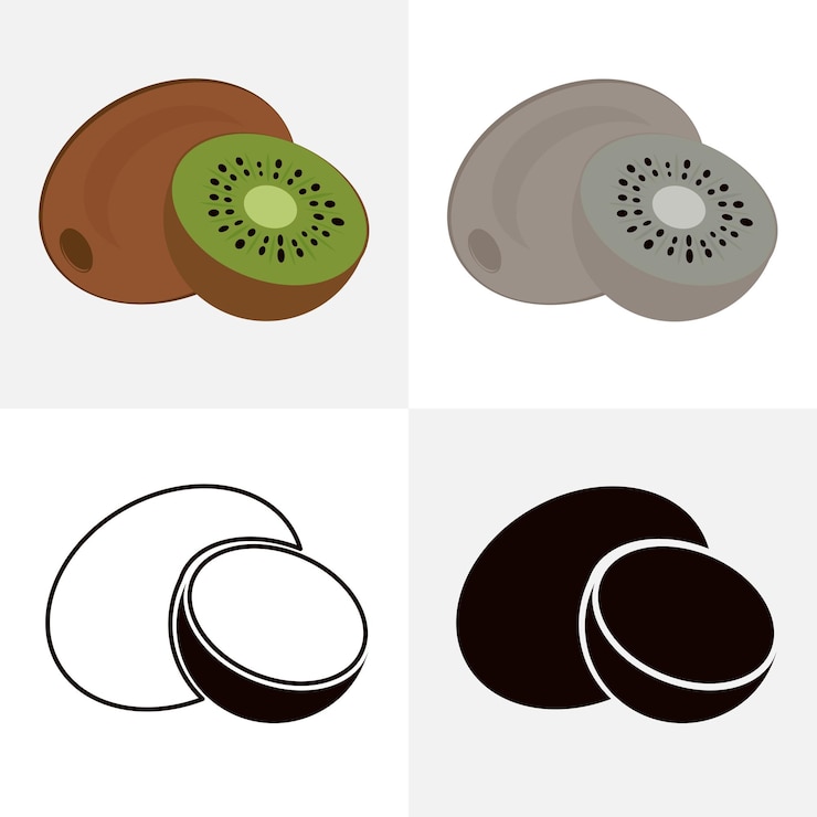 Vector clip arts de kiwi