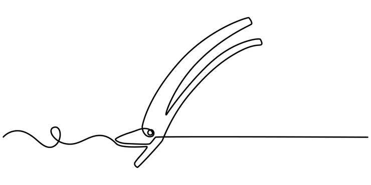 Vector clip de cabello continuo un dibujo de línea diseño minimalista