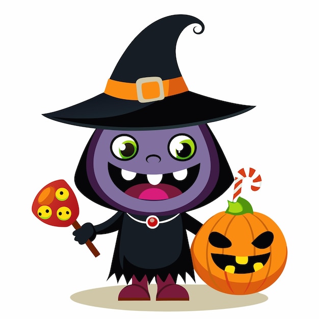 El clip de la calabaza de la bruja espeluznante para Halloween