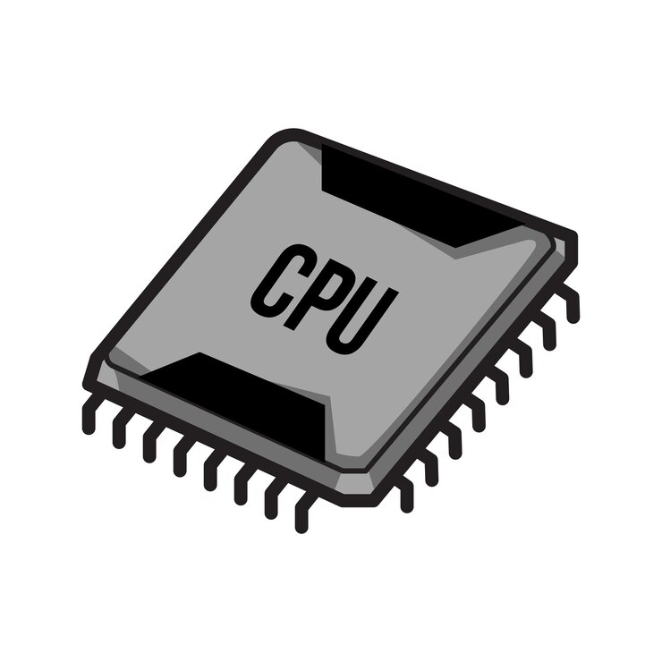 Vector el clip de la cpu de la computadora