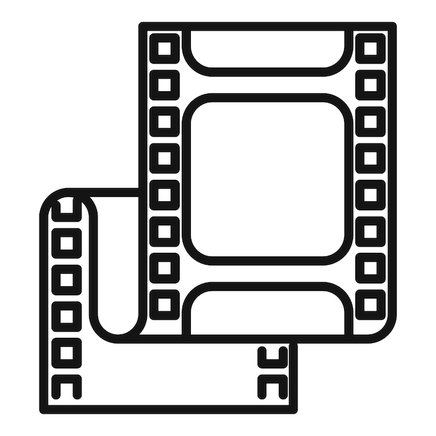 Clip editar icono contorno vector Montaje película Animación creativa
