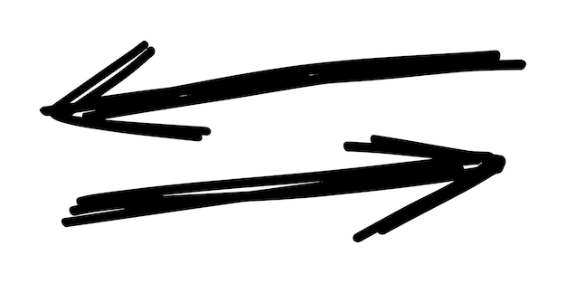 El clip de la flecha de dibujo a mano libre