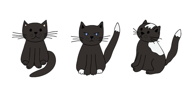 El clip de gato dibujado a mano es un juego de dibujos de mascotas.