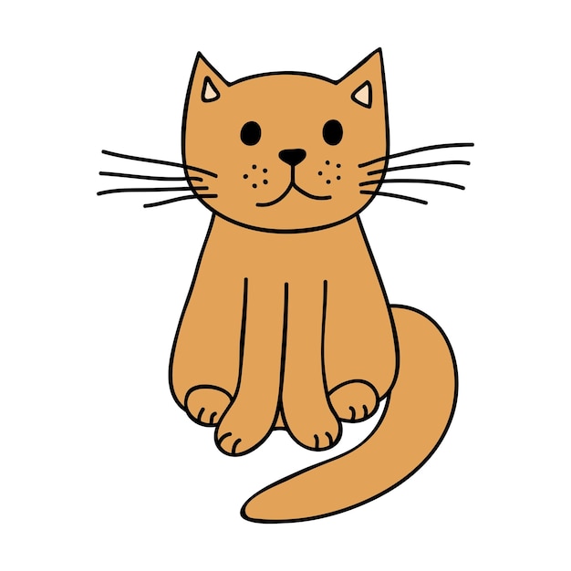 Un clip de gato dibujado a mano Un lindo garabato de mascota