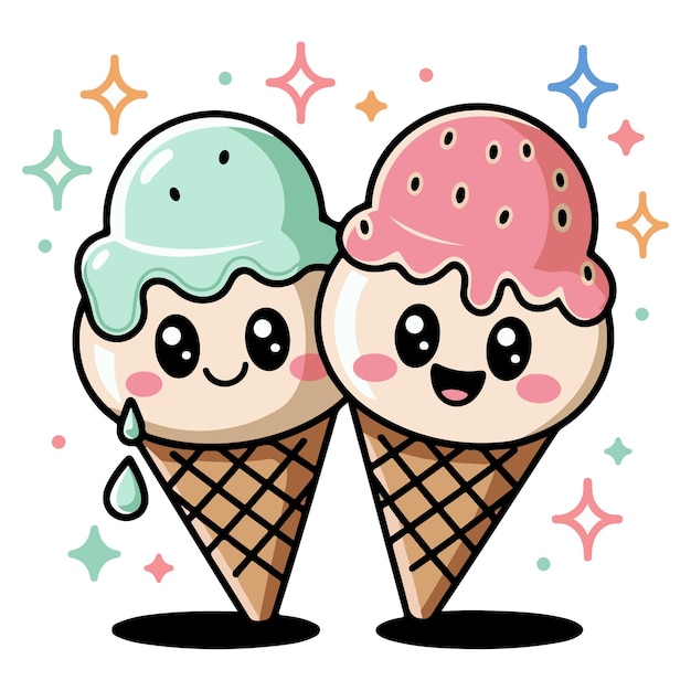 El clip de helado lindo