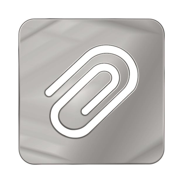 Vector clip de icono web cromado de metal plateado