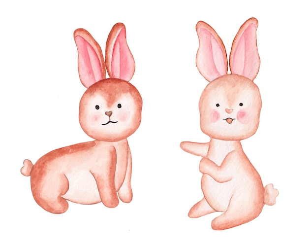 Clipart de acuarela de conejito de Pascua