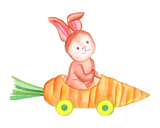 Clipart de acuarela de conejito de Pascua