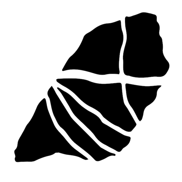 Clipart aislado sobre fondo blanco silueta negra x9 forma elegante