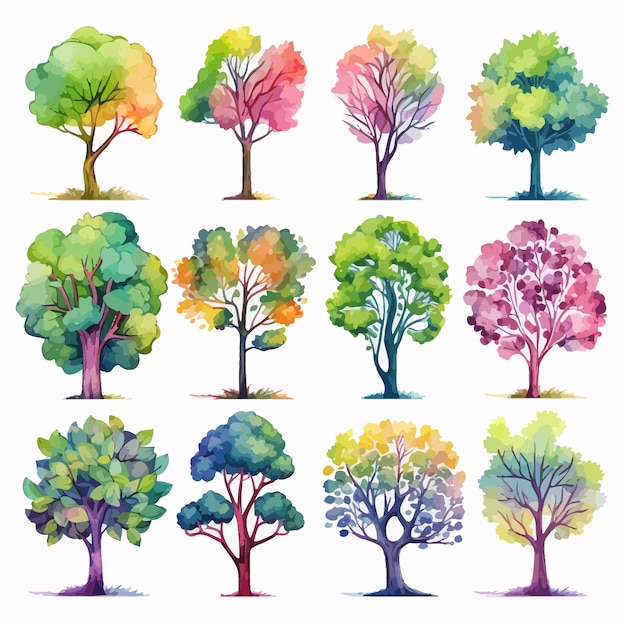 Vector clipart de árbol de bosque