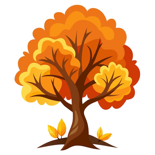 clipart de árbol de otoño ilustración vectorial al estilo de dibujos animados