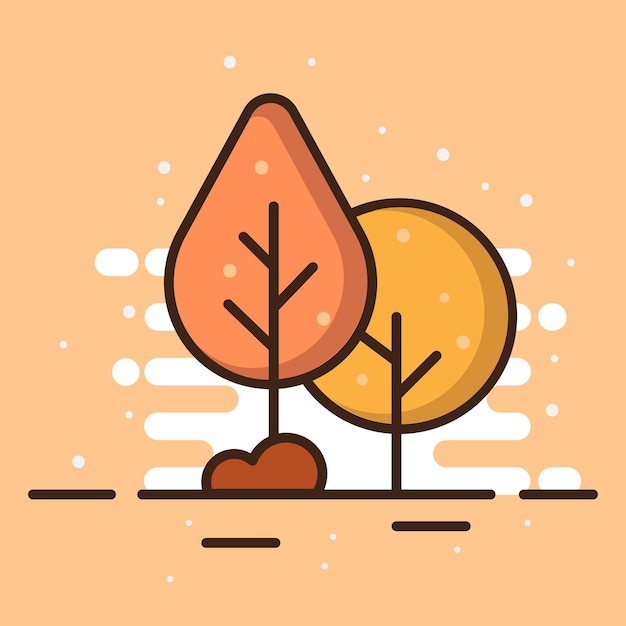 Clipart de árbol simple de otoño