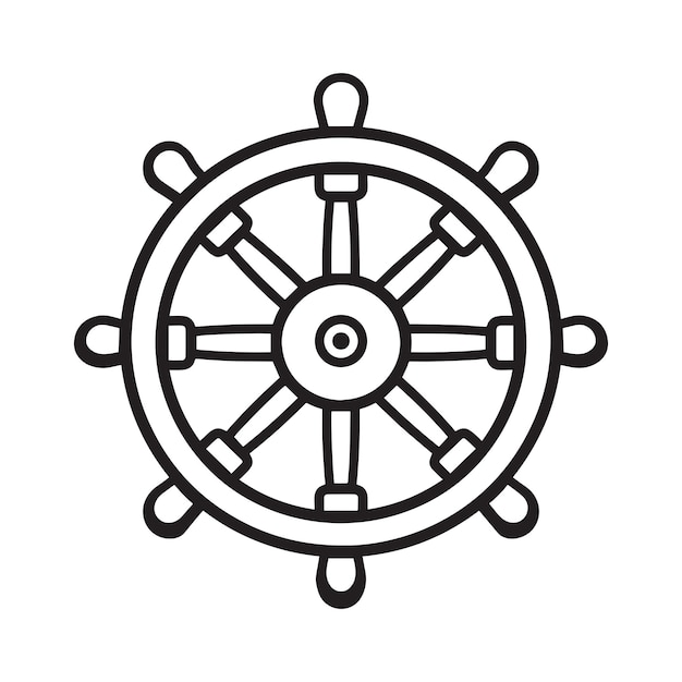 Clipart barco pirata logotipo de la rueda del barco diseño del contorno de la Rueda ilustración de la ruedas