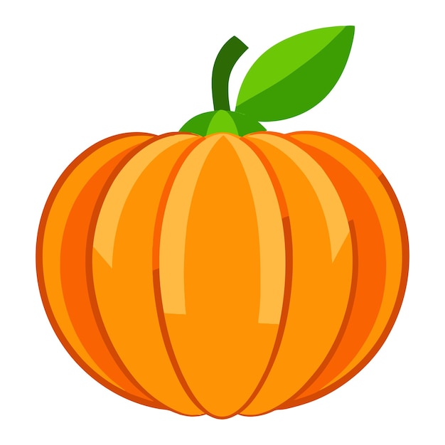 Clipart de calabaza plana en formato vectorial 2D
