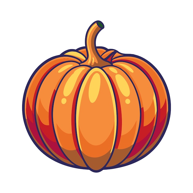 Clipart de calabaza plana en formato vectorial 2D