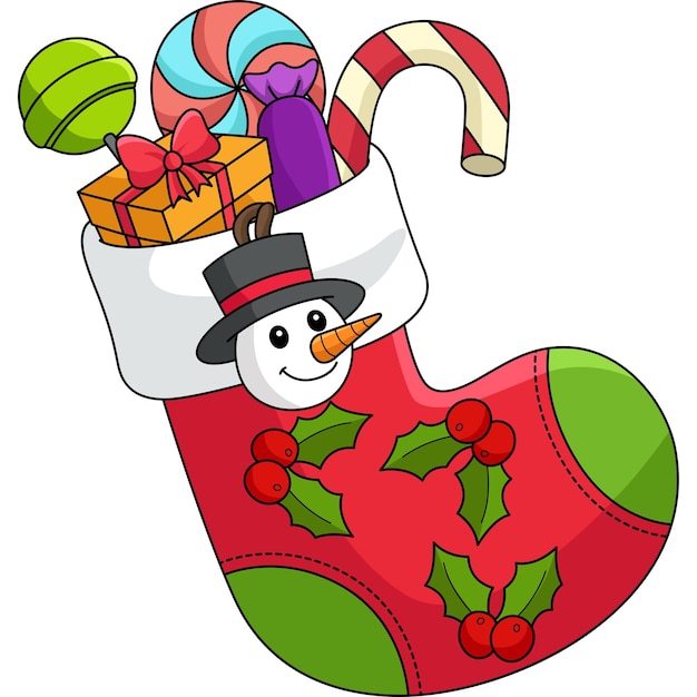 Clipart de color de dibujos animados de apilamiento de Navidad