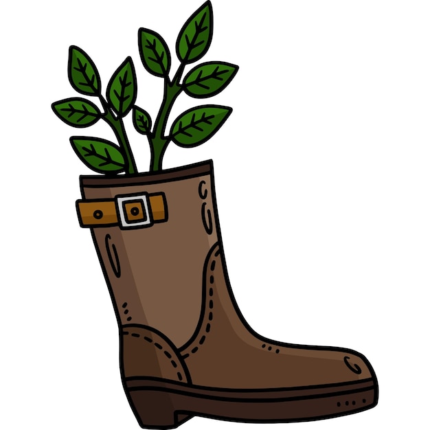 Vector clipart de color de dibujos animados de plantador de arranque de primavera