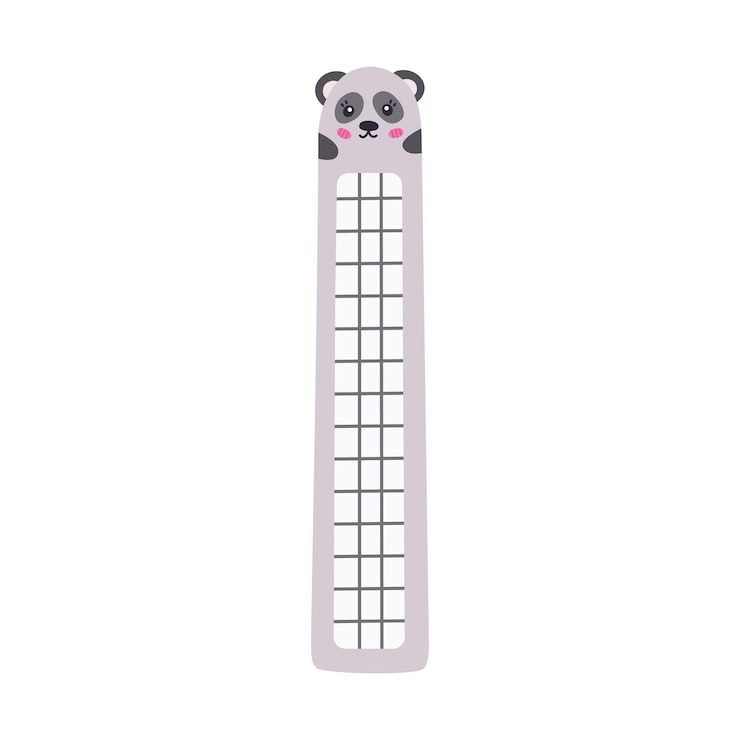 Vector clipart dibujado a mano de kawaii marcador con cara de panda para niños papelería de dibujos animados para libros y lectura con cabeza de oso marcador con animal lindo vector dibujos coloridos de suministros de regreso a la escuela