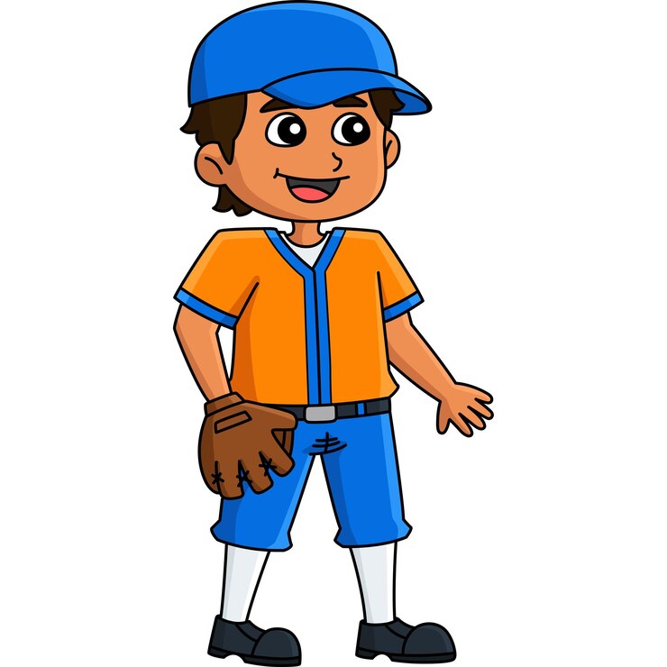 Vector clipart de dibujos animados de jugadores de béisbol