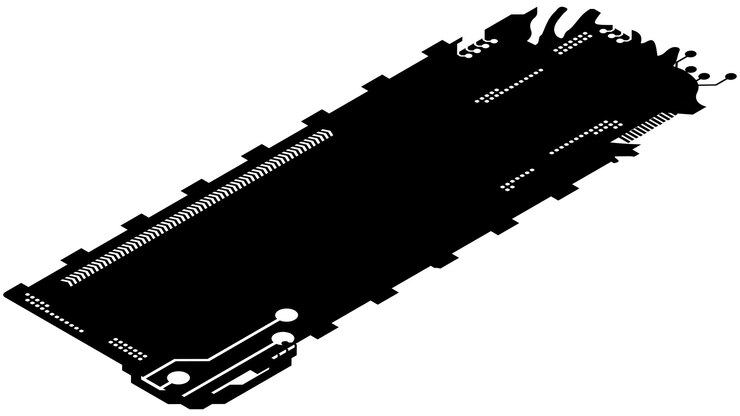 Vector clipart de diseño rectangular isométrico en estilo tecnológico aislado en blanco placa de tecnología corta con espacio de copia