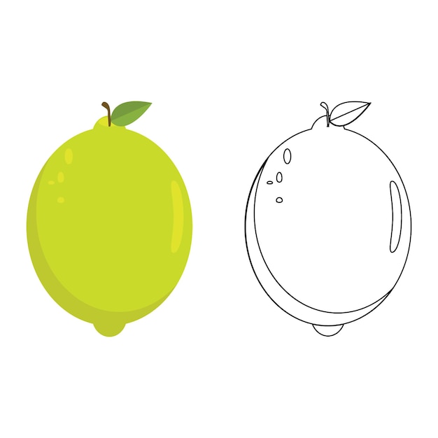 Clipart de limón con contorno