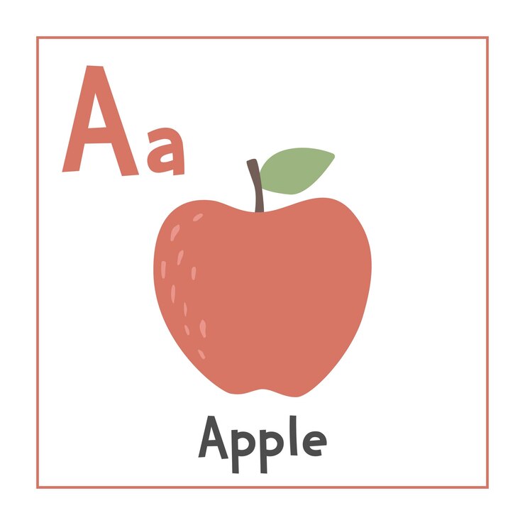 Vector clipart de manzana ilustración vectorial de manzana estilo plano de dibujos animados las frutas comienzan con la letra a