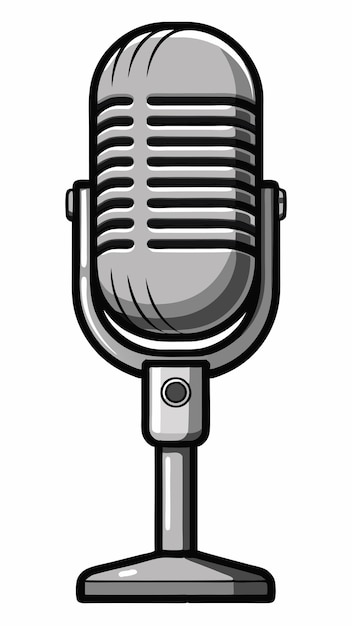 Clipart del micrófono de transmisión retro en estilo cómic