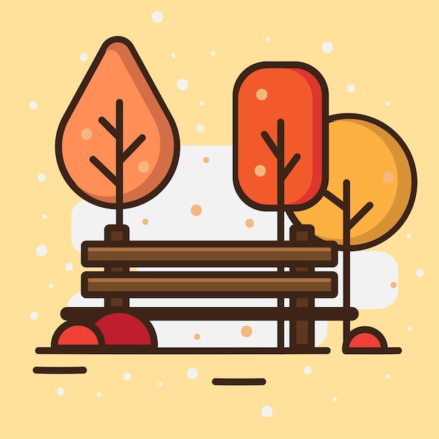 Clipart de otoño con objetos simples.