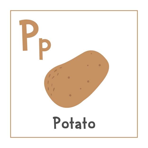 Vector clipart de patata ilustración vectorial de patata estilo plano de dibujos animados las verduras comienzan con la letra p