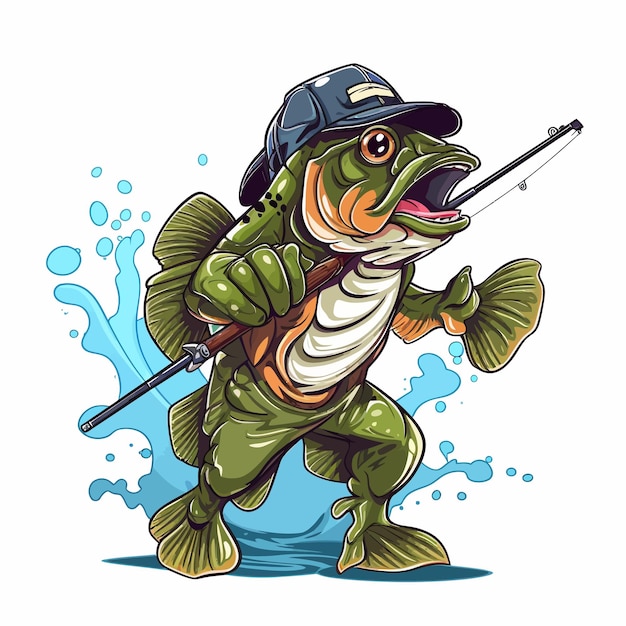 Vector clipart de pescado de bajo profesional