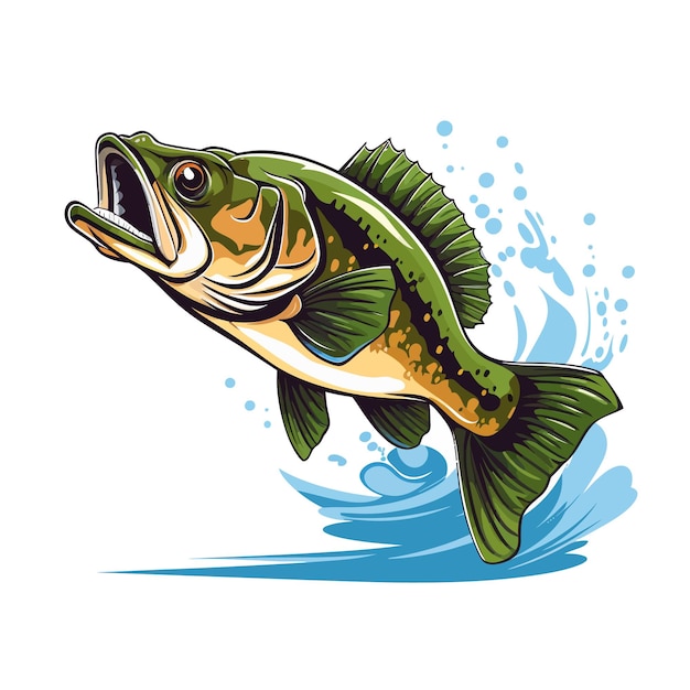 Vector clipart de pescado de bajo profesional