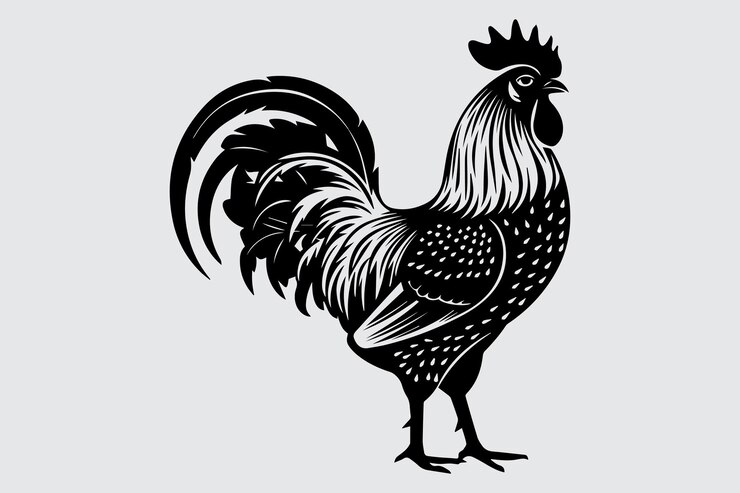 Clipart de pollo minimalista para un uso versátil