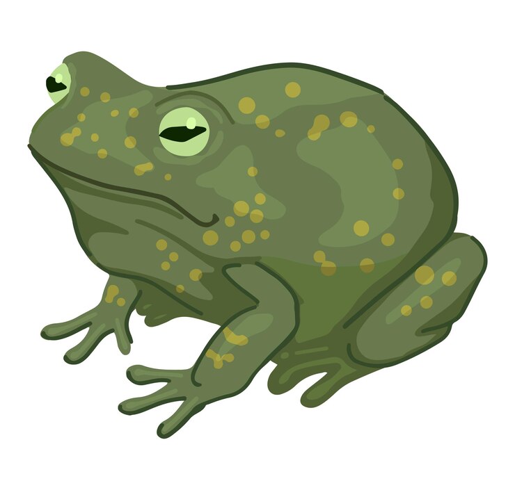 Vector clipart de rana aislado en blanco dibujo de estilo de dibujos animados de animales salvajes anfibios fauna espeluznante de halloween ilustración vectorial moderna